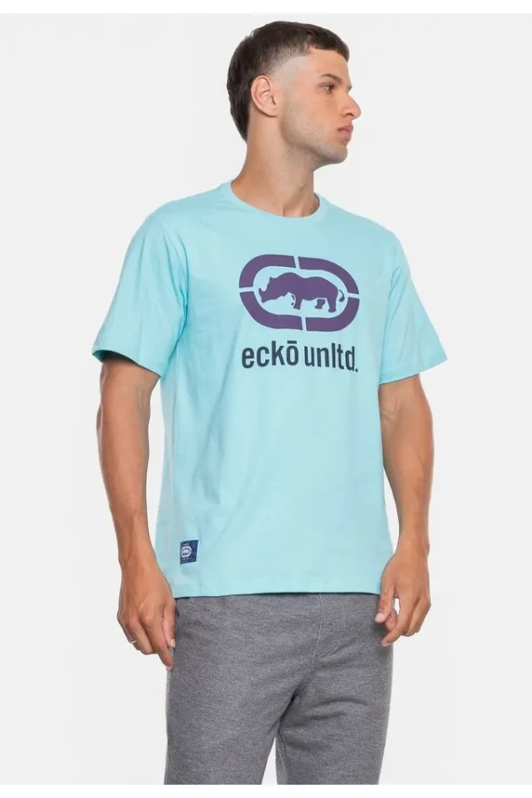 Camiseta Ecko Masculina Big Rhino Azul Turquesa Angel - Imagem 3