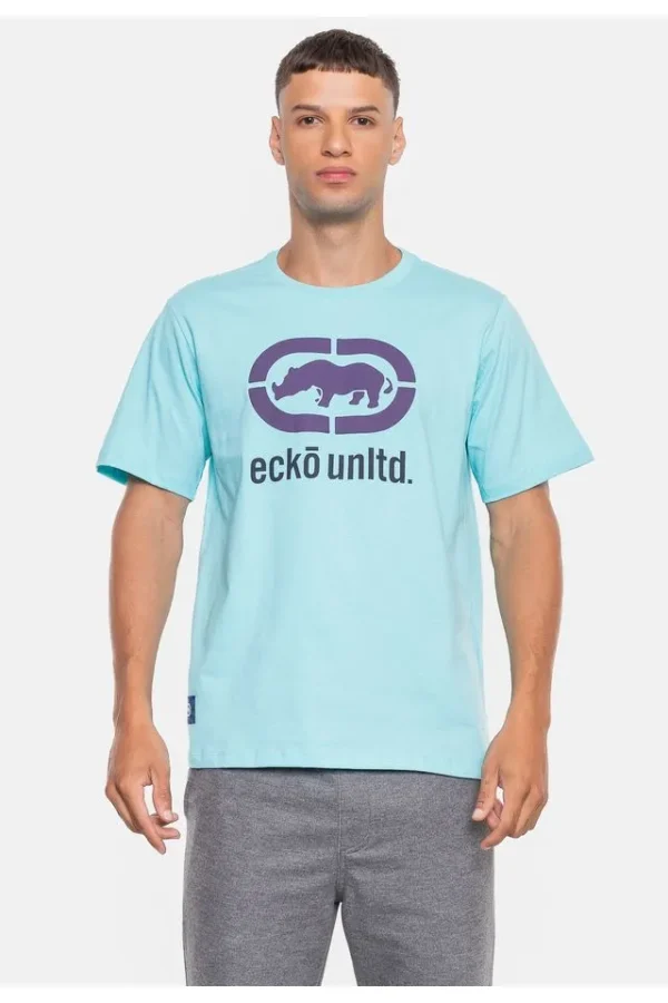 Camiseta Ecko Masculina Big Rhino Azul Turquesa Angel - Imagem 2